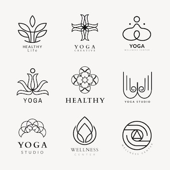 Modèle de logo de spa de beauté, conception professionnelle pour l'ensemble de vecteurs d'affaires de santé et de bien-être
