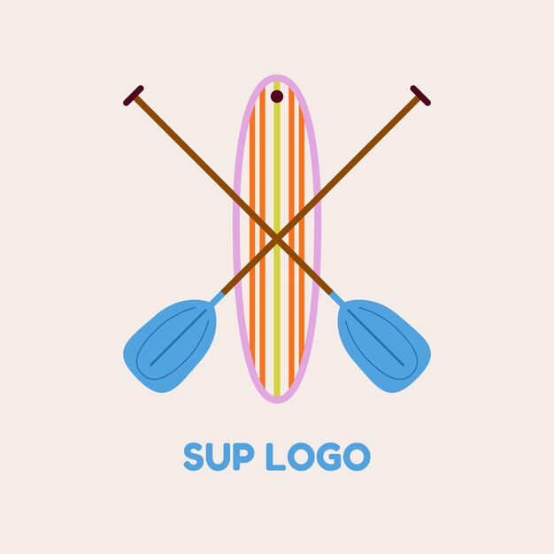 Modèle de logo sup dessiné à la main