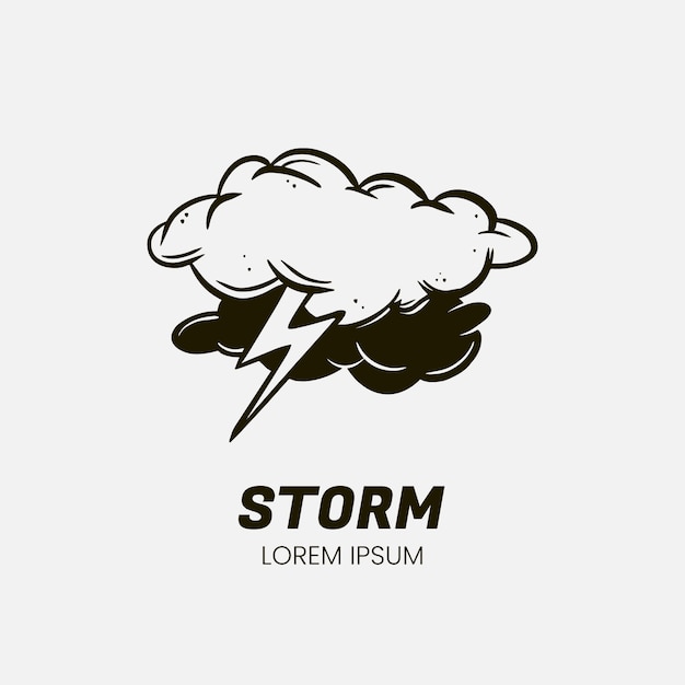 Modèle De Logo De Tempête Dessiné à La Main