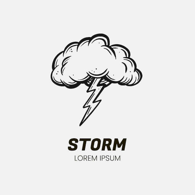 Vecteur gratuit modèle de logo de tempête dessiné à la main