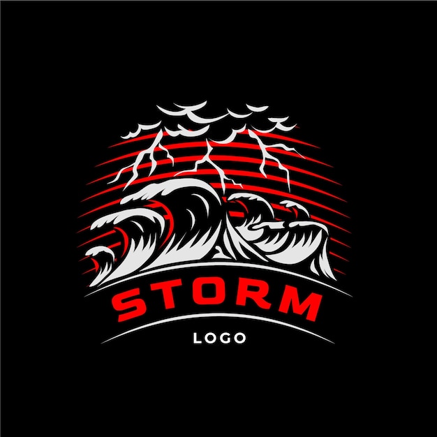 Vecteur gratuit modèle de logo de tempête professionnel