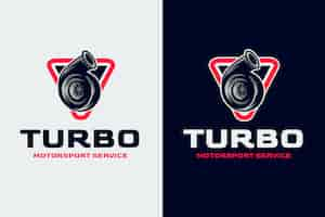 Vecteur gratuit modèle de logo turbo dessiné à la main