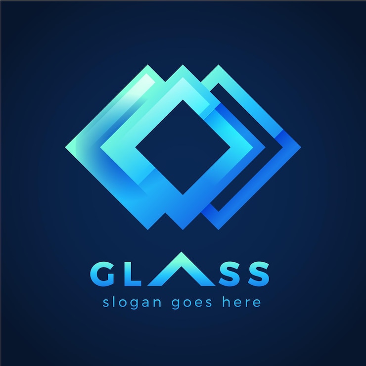 Vecteur gratuit modèle de logo en verre dégradé