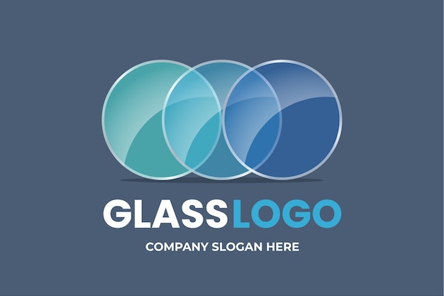 Modèle De Logo En Verre Design Plat Créatif