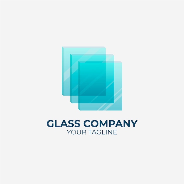 Modèle de logo en verre design plat