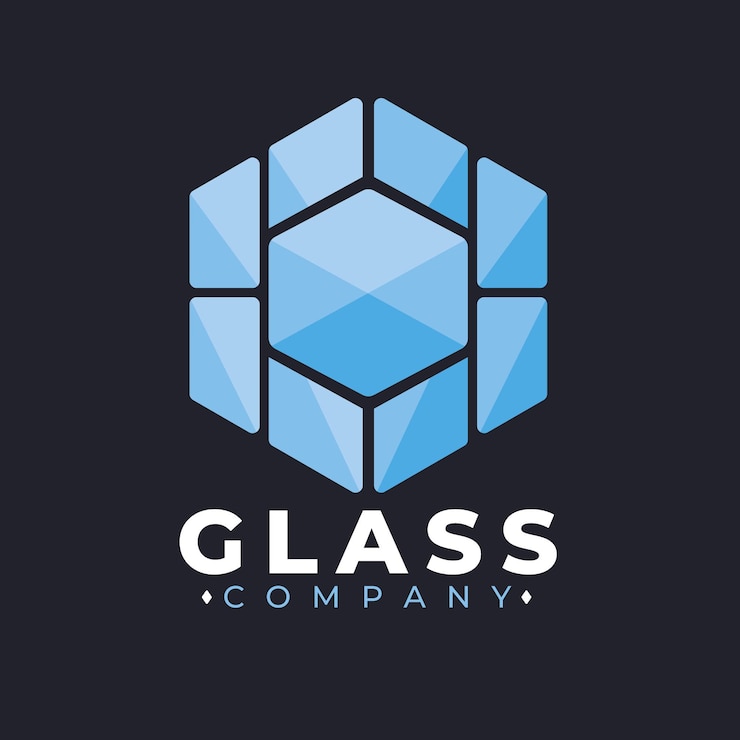 Vecteur gratuit modèle de logo en verre design plat