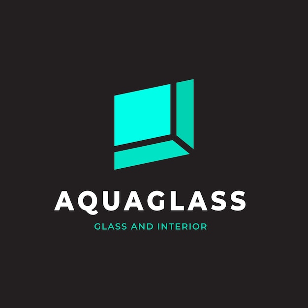Modèle de logo en verre design plat