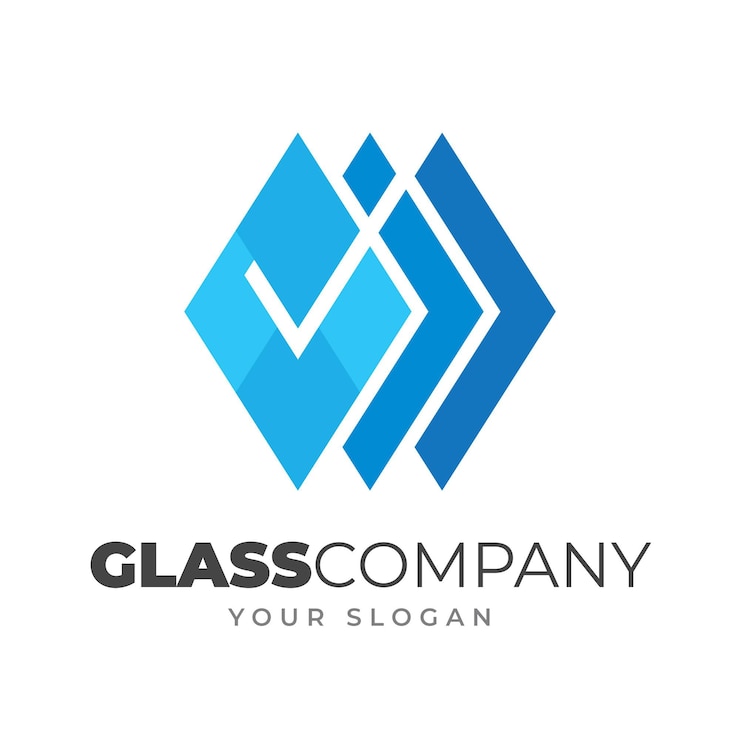 Vecteur gratuit modèle de logo en verre plat
