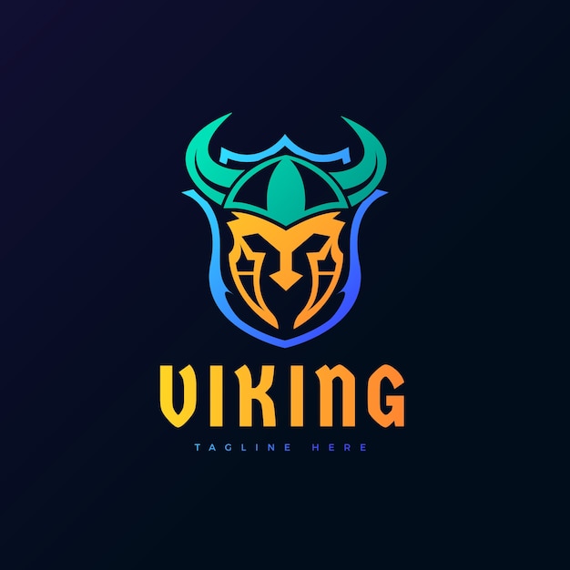 Vecteur gratuit modèle de logo viking dégradé