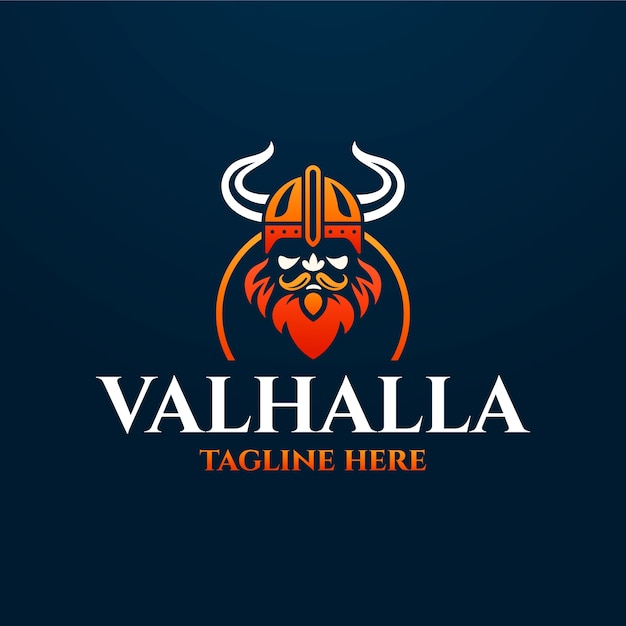 Vecteur gratuit modèle de logo viking dégradé