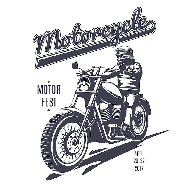 Modèle de logo Vintage Moto Fest