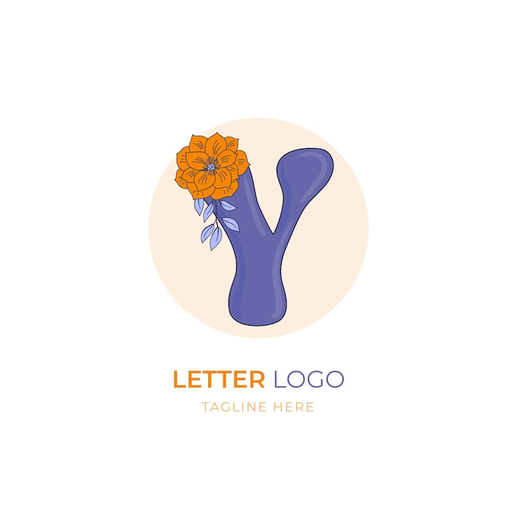 Vecteur gratuit modèle de logo y dessiné à la main