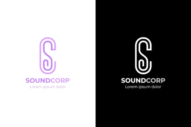 Modèle de logotype sc professionnel