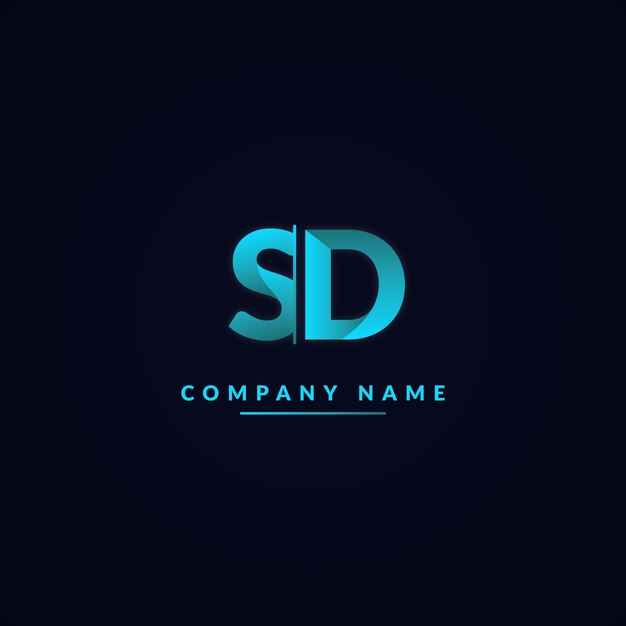 Modèle de logotype sd professionnel