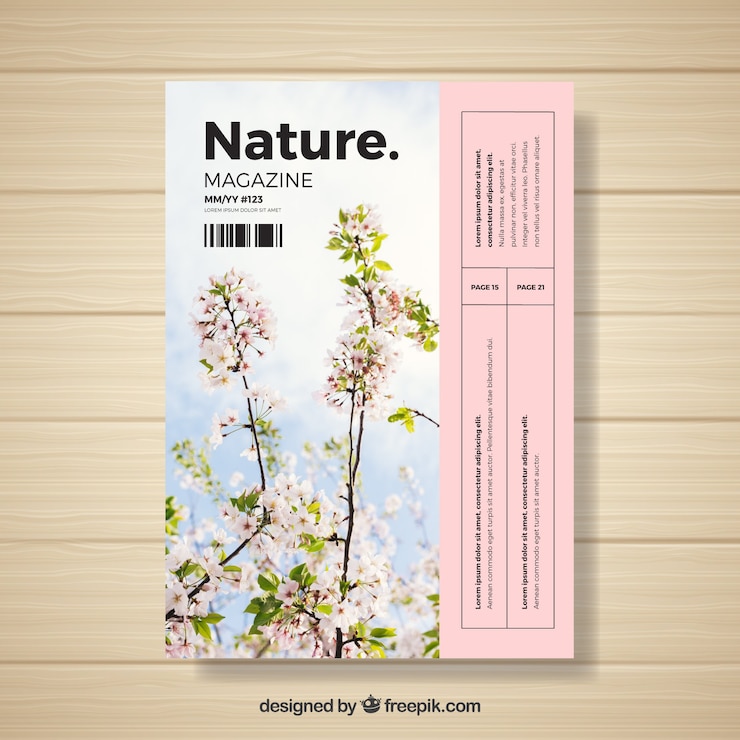 Vecteur gratuit modèle de magazine nature