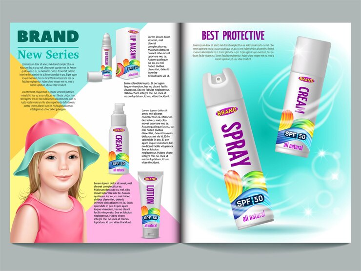 Vecteur gratuit modèle de magazine protection contre le soleil