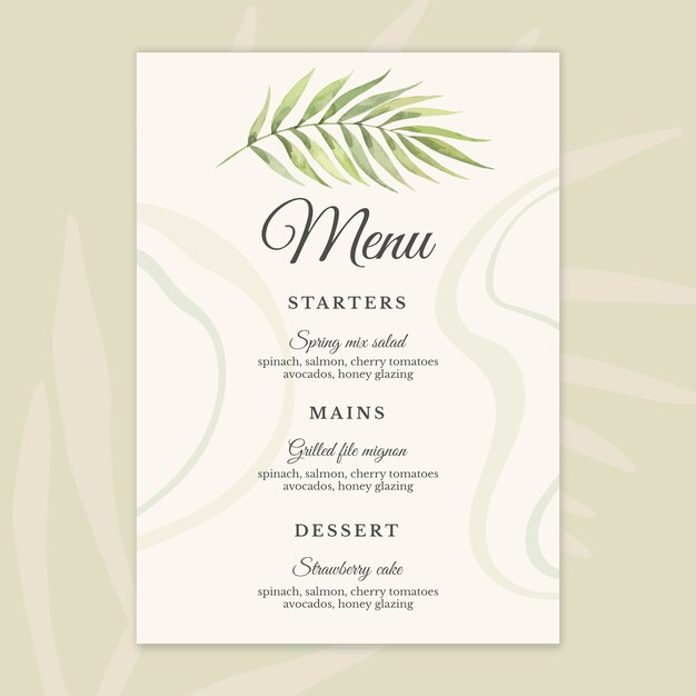 Modele De Menu Anniversaire 25 Ans Vecteur Gratuite