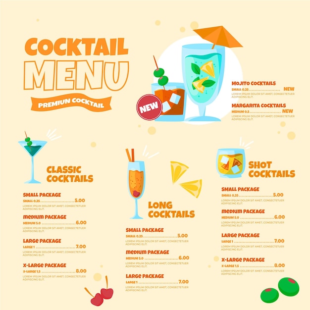 Modèle De Menu De Cocktail