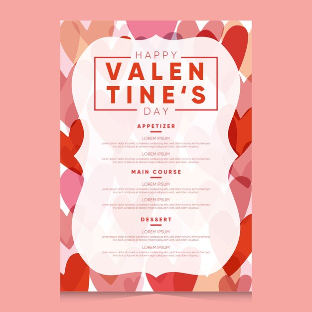 Modèle De Menu Du Jour De La Saint-valentin Plate