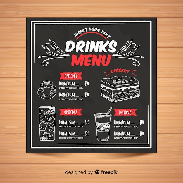 Modèle De Menu élégant Avec Style Tableau