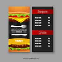 Vecteur gratuit modèle de menu hamburger