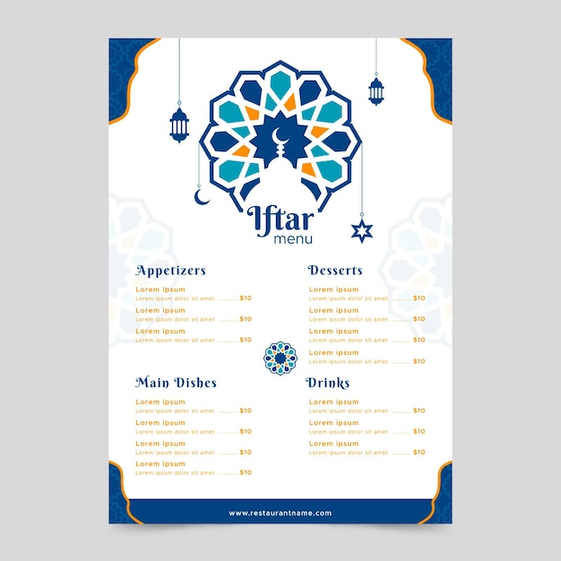 Modèle De Menu Iftar