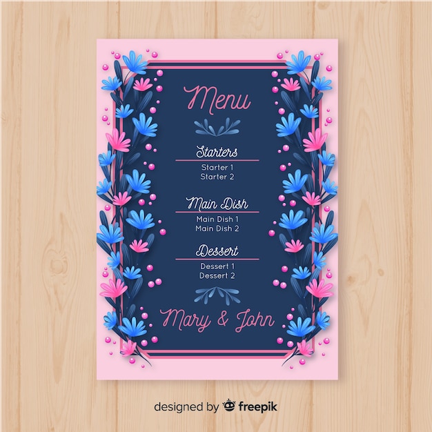 Modèle De Menu De Mariage