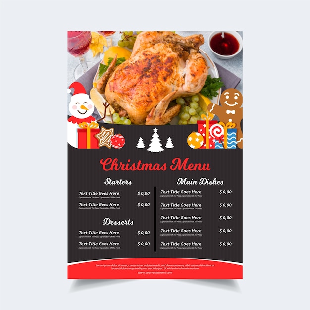 Modèle De Menu De Noël Avec Photo