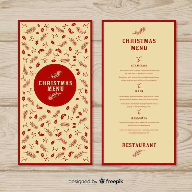 Modèle De Menu De Noël