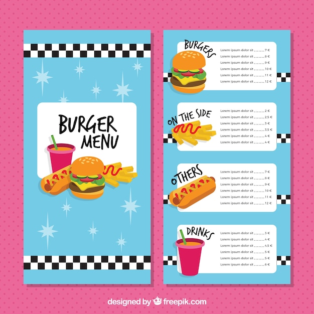 Modèle De Menu Plat Avec Fast Food