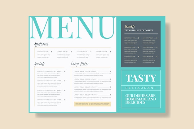 Modèle De Menu De Restaurant Coloré