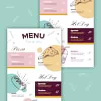 Vecteur gratuit modèle de menu de restaurant coloré