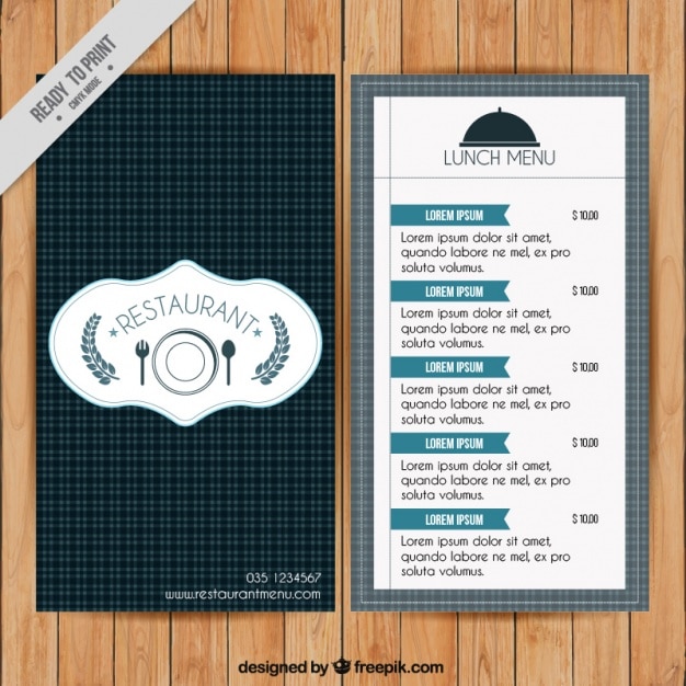 Modèle De Menu De Restaurant Dans Le Style Vintage