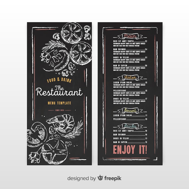 Vecteur gratuit modèle de menu de restaurant dans un style vintage