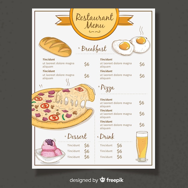 Modèle De Menu De Restaurant Design Plat