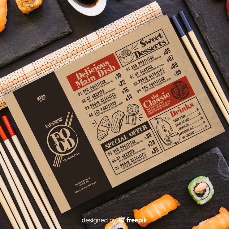 Vecteur gratuit modèle de menu de restaurant