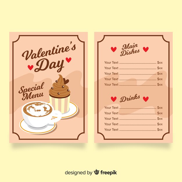 Modèle De Menu Saint Valentin