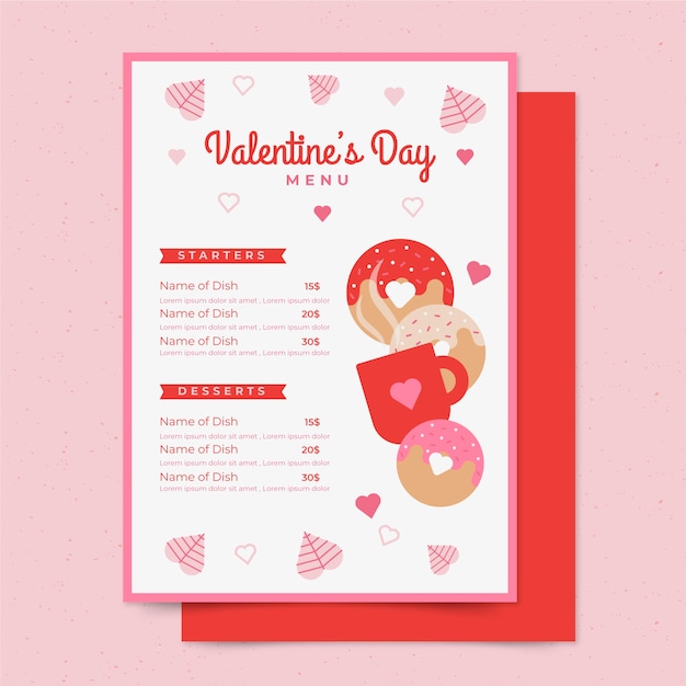 Modèle De Menu Saint Valentin