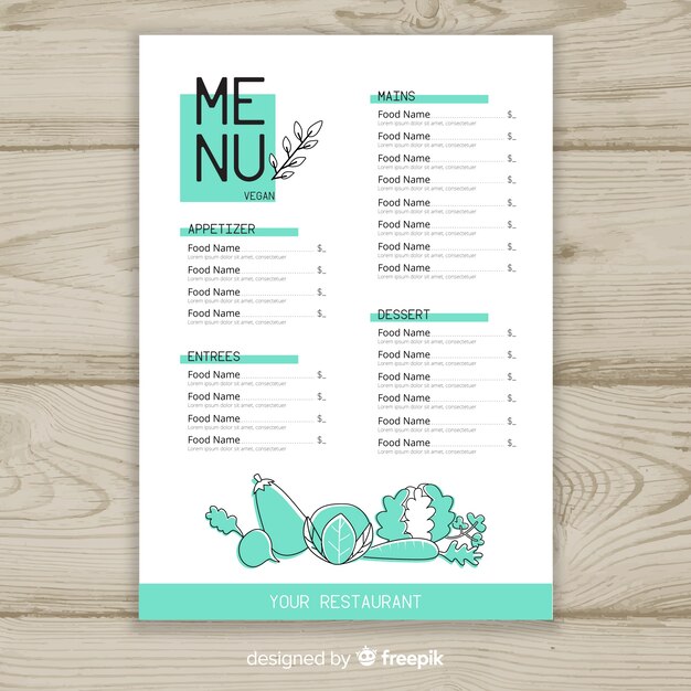 Modèle de menu santé