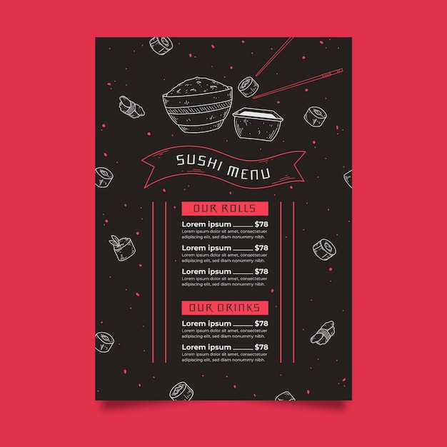 Modèle De Menu De Sushi