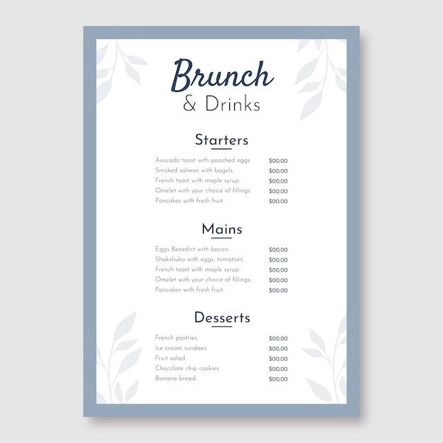 Modèle de menu
