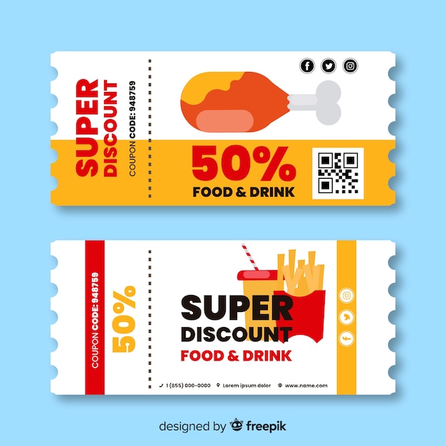 Modèle De Modèle Moderne De Coupon Ou Bon