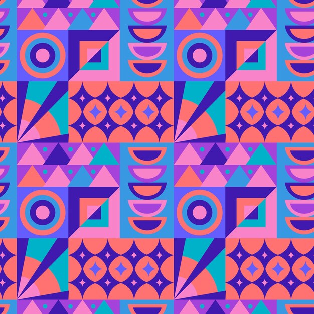 Modèle de mosaïque colorée design plat