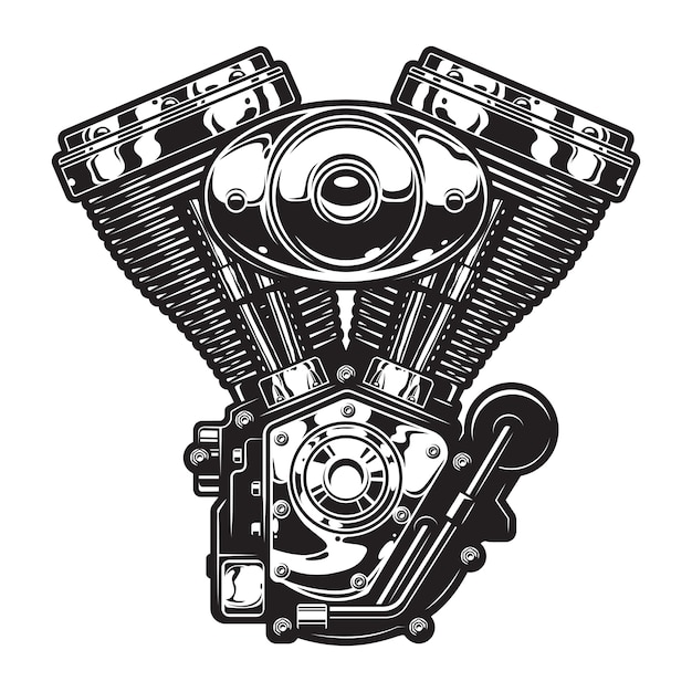 Modèle De Moteur De Moto Vintage