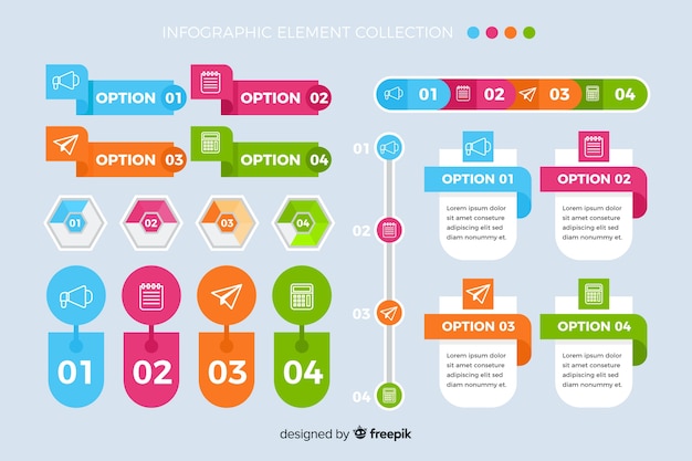 Modèle de pack d'options marketing infographique