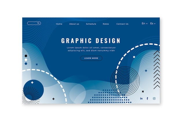 Vecteur gratuit modèle de page d'atterrissage abstraite pantone