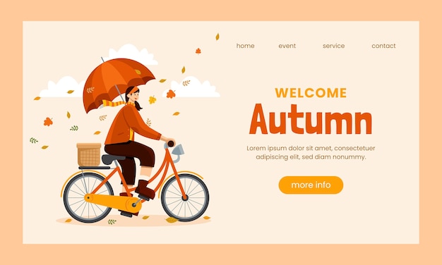 Vecteur gratuit modèle de page d'atterrissage pour la célébration de la saison d'automne