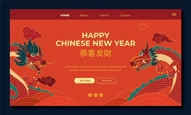 Modèle De Page D'atterrissage Pour Le Festival Du Nouvel An Chinois