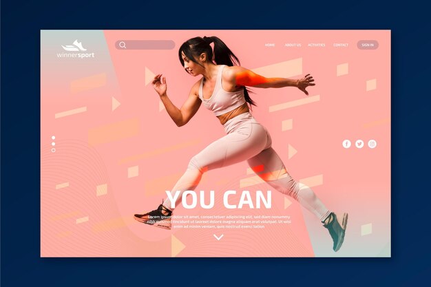 Modèle de page d'atterrissage pour le fitness de gym