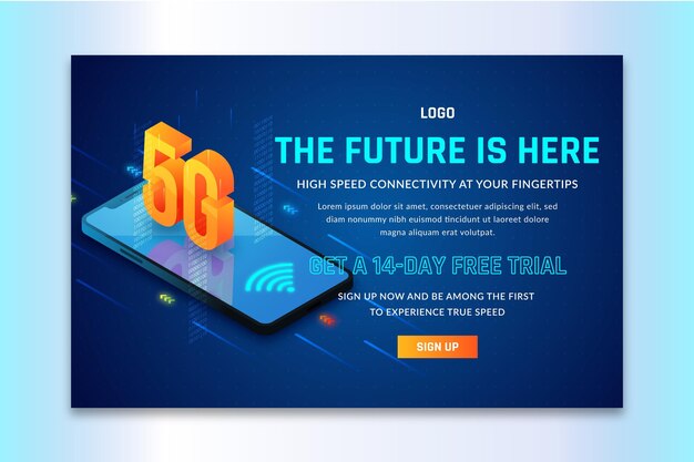 Modèle de page de destination 5g